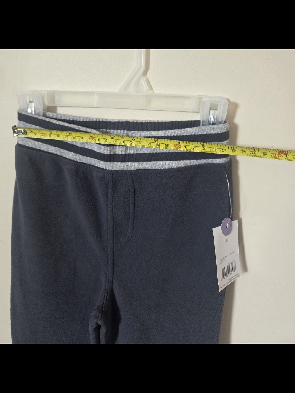 Pants. Size 5 years.Kids Navy Fleece Bottoms with Contrast Waistband